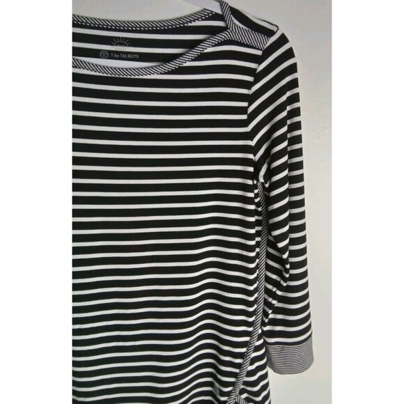 T By Talbots Stripe Blouse Size XS UPF 50 Protection Rayon Long Sleeve - Picture 3 of 7